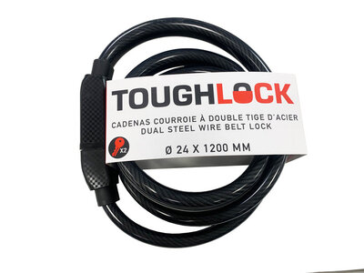 VELEC Cadenas Toughlock 01 à courroie à double Tige d'acier / 24x1200mm