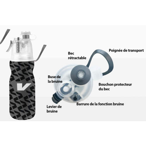 VELEC VELEC Bouteille d'eau isotherme avec bruine 590ml VELEC VELEC Bouteille d'eau isotherme avec bruine 590ml