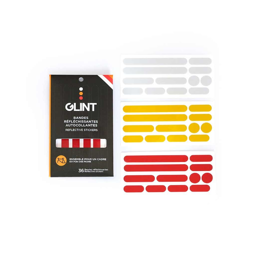 GLINT REFLECTIVE GLINT Ens. Collant Cadre Réflecteur Blanc/Jaune/Rouge GLINT REFLECTIVE GLINT Ens. Collant Cadre Réflecteur Blanc/Jaune/Rouge