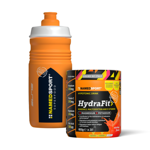 NAMEDSPORT NUTRITION NAMEDSPORT Hydrafit Red Orange 400g Avec Bouteille