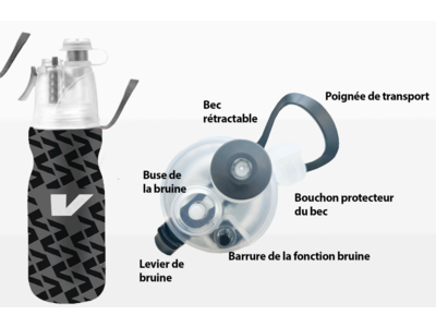 VELEC Bouteille d'eau isotherme avec bruine 590ml VELEC Bouteille d'eau isotherme avec bruine 590ml